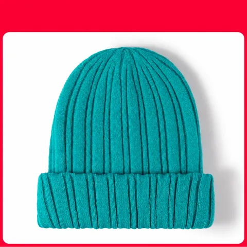 Winter Warm Knit Beanie Hat For Women Men Soft Cashmere Feel Solid Color Ribbed Cuff Skull Cap Casual Daily Wear