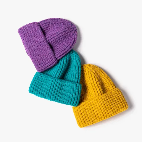 Unisex Winter Warm Knit Beanie Hat Solid Color Casual Soft Acrylic Slouchy Skull Cap Fashion Accessories