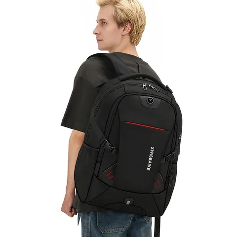 Große Kapazität Business Laptop Rucksack Wasserdicht Oxford Tuch Mehrfachfach Reflektionsstreifen Urban Reise Schultasche