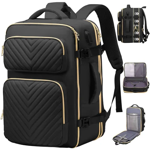 Unisex Oxford Gewebe Erweiterbarer Reise Laptop Rucksack Viele Taschen Wasserdichter Schule Buch Tasche Mit Kleiner Beutel Für Herren Damen