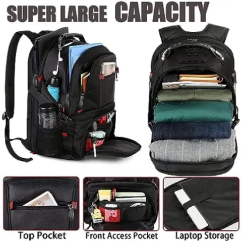 Großer Kapazität Computer Rucksack Wasserdicht Multifunktionaler Reise Tasche mit USB Ladeanschluss Oxford Gewebe Rucksack für Herren Damen