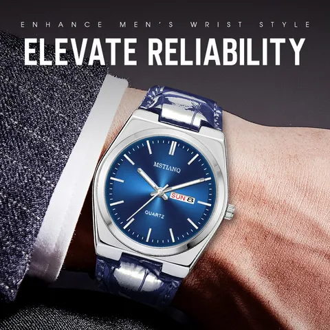 Herren Quarzuhr Business Lässig Armbanduhr Legierung Gehäuse Lederarmband Doppelkalender Leuchtend Wasserdichte Uhr
