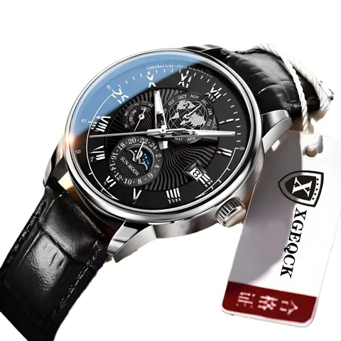 Herren Quarz Uhr Business Lässig Wasserdicht Armbanduhr Mit Lederarmband Römische Ziffernblatt Kalender Mode Zeitmesser