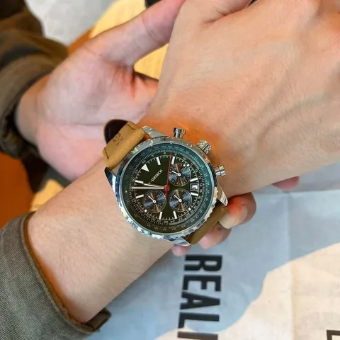 Herren Quarz Uhr Business Multifunktion Chronograph Leuchtend Wasserdicht Uhr Legierung Gehäuse Lederarmband Mode Armbanduhr