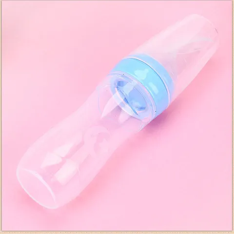 Infant Silicone Squeeze Feeding Bottle Baby Rice Cereal Supplement Feeder Spoon Bottle Baby Feeding Tableware