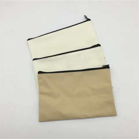 Minimalistisches Segeltuch Unbedruckt Federmäppchen Kreativ DIY Handbemalt Aufbewahrungstasche Münzbeutel Schreibwarentasche Für Schule Büro