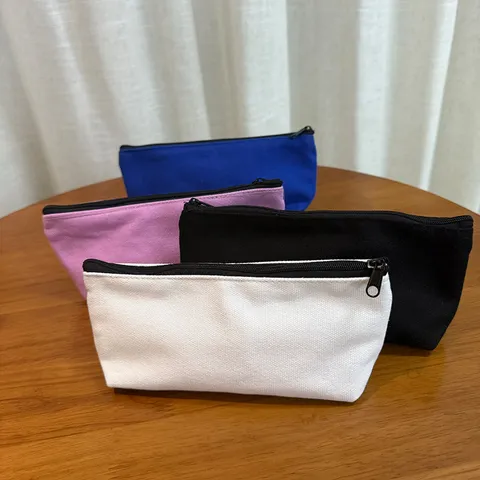 Minimalistisches Leinwand Federmäppchen Einfarbig Schreibwarentasche Reißverschluss Bleistifttasche Für Schule Büro Studenten Geschenk