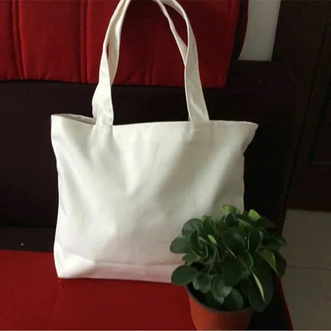 Blanko 12oz Baumwollleinwand Tragetasche Für DIY Handbemalung Große Kapazität Einkaufstasche Schultertasche Ökologische Minimalistische Einkaufstasche