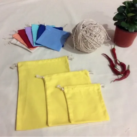 DIY Blanko Segeltuch Zuziebbeutel Einfache Baumwolle Aufbewahrungstasche Für Tee Geschenk Süßigkeiten Schmuck Kleine Stofftaschen Mehrzweck Organizer