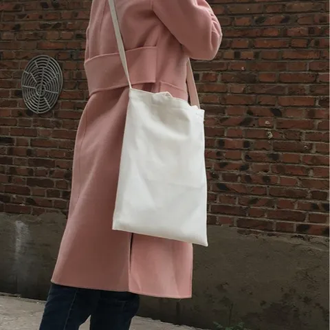 Blanko Leinwand DIY Handbemalte Umhängetasche Mori Stil Tote Crossbody Einkaufstasche Für Damen Große Kapazität Schultasche