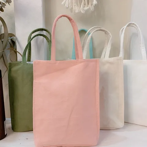 Casual Canvas Tote Bag Plain Solid Color Handbag Simple Top Handle Shopping Bag For Women Everyday Outdoors Travel Grocery Pouches