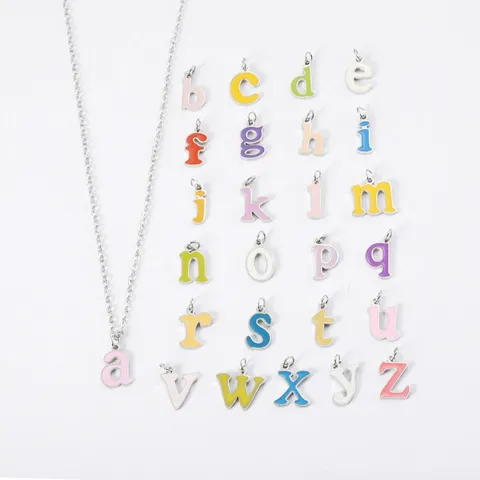 Minimalist Stainless Steel Letter Pendant Necklace Alphabet Initial Charm Stainless Steel Jewelry Gift For Women