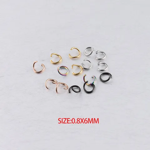 Stainless Steel Open Jump Rings DIY Jewelry Making Connectors Round Metal Ring Findings For Necklace Crafting