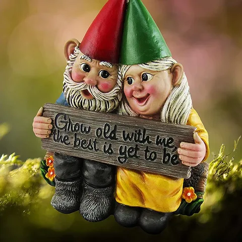 Resin Couple Gnome Figurine Cute Cartoon Faceless Old Man Statue Desktop Garden Yard Decorative Ornament Gift