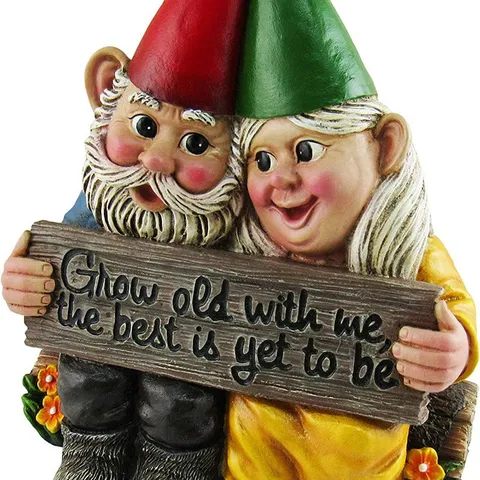 Resin Couple Gnome Figurine Cute Cartoon Faceless Old Man Statue Desktop Garden Yard Decorative Ornament Gift