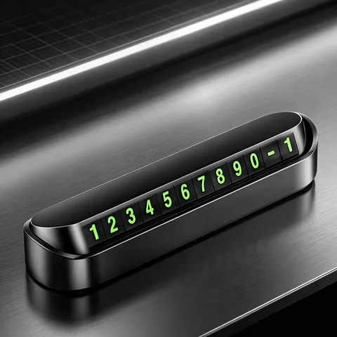 Car Temporary Parking Sign Number Plate Luminous Hideable Phone Number Card Car Dashboard Interior Ornament