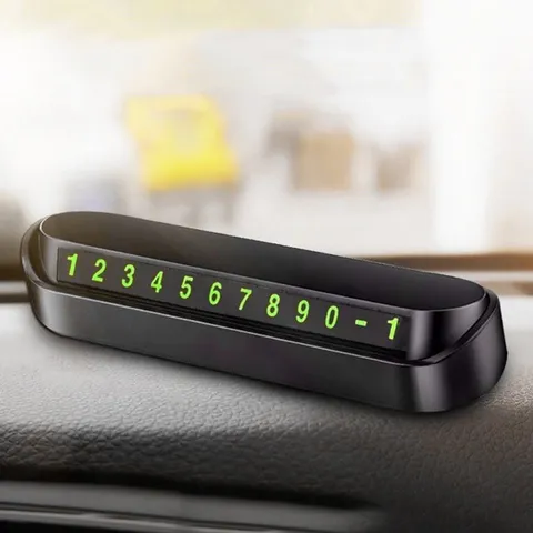 Car Temporary Parking Sign Number Plate Luminous Hideable Phone Number Card Car Dashboard Interior Ornament