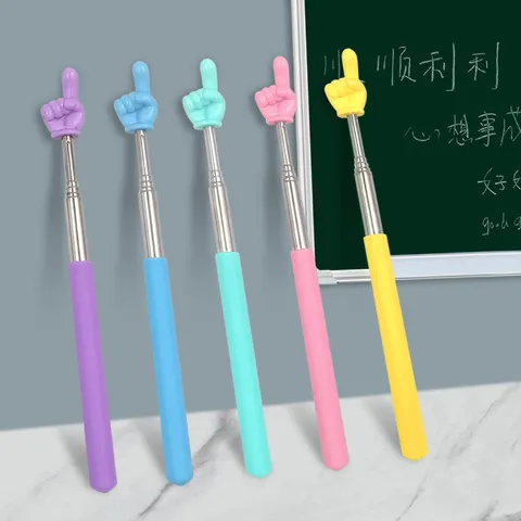 Retractable Reading Pointer Finger Pointing Stick Teacher Pointer Classroom Teaching Aid Metal Plastic Tool