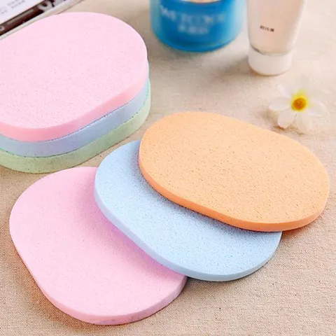 Facial Cleansing Sponge Makeup Powder Puff Wet And Dry Dual Use Soft Sponge Face Washing Puff
