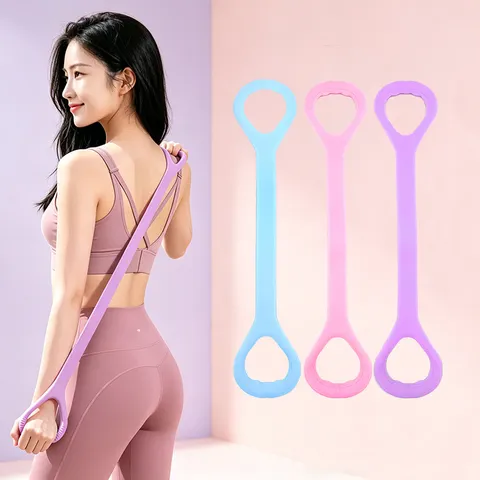 Figure-8 Resistance Band Silicone Chest Expander Fitness Stretch Band for Back Stretching Yoga Home Workout Gym Equipment