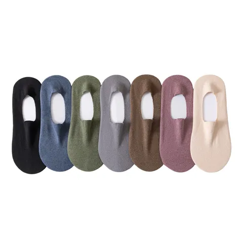 Damen Minimalistisch Einfarbig Polyester Füßlinge Verdickte Warme Nahtlose Invisible Low Cut Freizeitsocken Anti-Rutsch