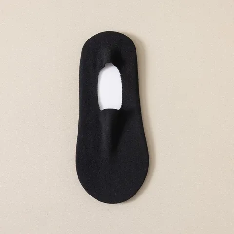 Damen Minimalistisch Einfarbig Polyester Füßlinge Verdickte Warme Nahtlose Invisible Low Cut Freizeitsocken Anti-Rutsch