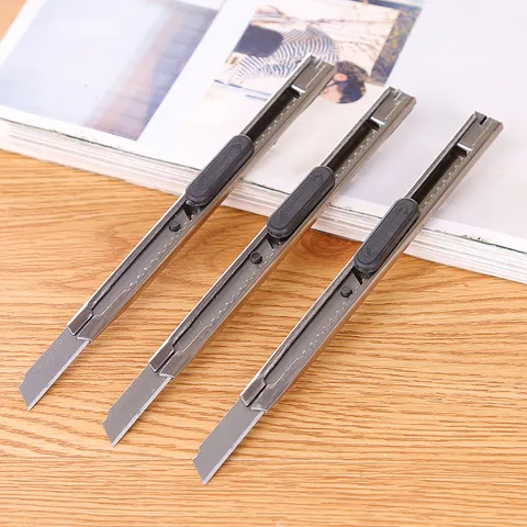 Portable Stainless Steel Utility Knife Metal Pocket Wallpaper Cutter Craft Cutter Office Stationery Hand Tool