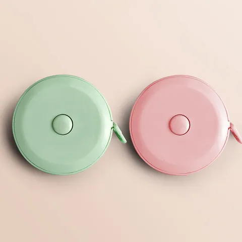 Cute Cartoon Portable Retractable Tape Measure Mini Round Student Body Measuring Flexible Ruler Plastic