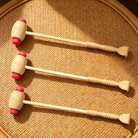 Wooden Meridian Massage Hammer Back Scratcher Manual Body Massager Tool For Home Relaxation Daily Use