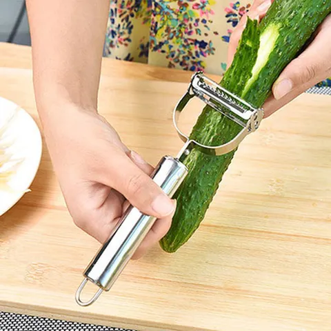 Pelador de Verduras de Acero Inoxidable Multifuncional Doble Cabezal Rallador de Patatas Zanahorias Herramientas de Cocina
