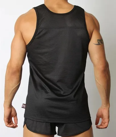 Heren Sport Fitness Pak Sneldrogend Ademend Mouwloos Tanktop En Shorts Set Nummer Print Training Gym Trainingspak