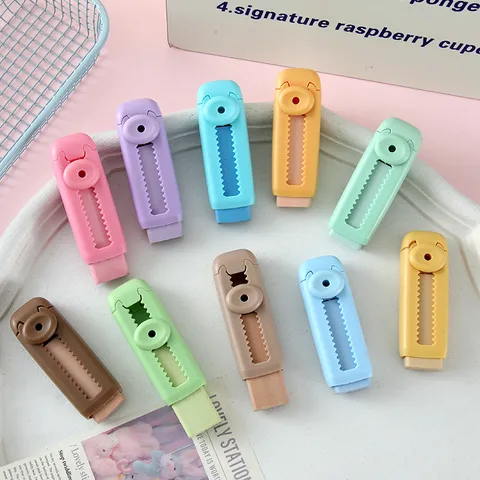 Push-Typ Schüler Radiergummi mit austauschbarem Kern Sauberes spurloses sicheres TPE Material Schreibwaren für Schule Büro Kinder