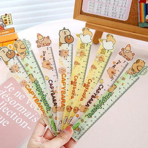 Süßes Capybara Acryl Gerades Lineal Schülerbedarf Wellenförmiges Zeichnen Messen Lineal Schule Schreibwaren
