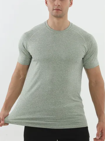 Herren Schnelltrocknendes Sport T-Shirt Slim Fit Einifarbig Rundhals Kurzarm Top Für Laufen Fitness Fitnessstudio Training Sportbekleidung