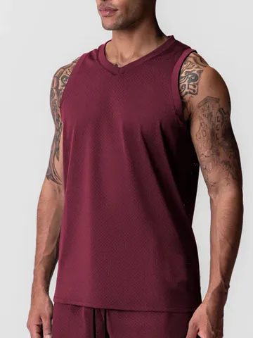 Men's Quick Dry Athletic Tank Top Breathable Mesh Running Fitness Vest Lightweight Sleeveless Workout Shirt