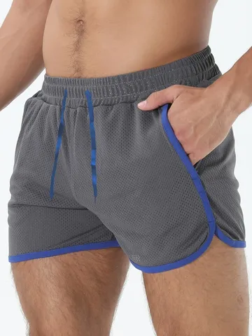 Pantaloncini Sportivi in Rete ad Asciugatura Rapida da Uomo Casual Traspirante Allenamento Corsa Palestra Spiaggia Con Tasche e Coulisse