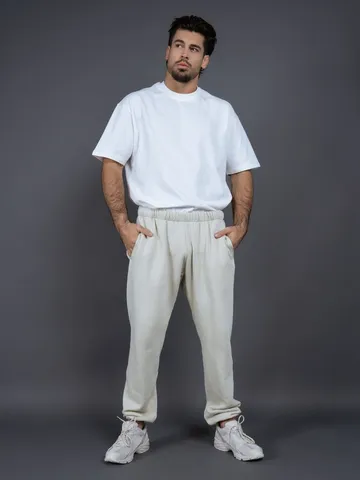 Men's Casual Loose Fit Fleece Lined Sweatpants Winter Thickened Warm Joggers Cotton Blend Sports Pants For Outdoor Daily Wear
