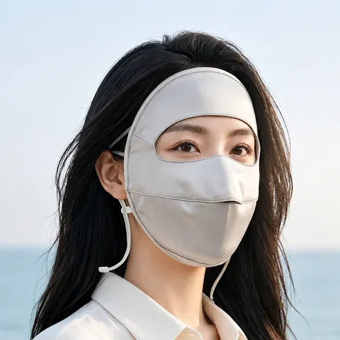 Women's Silk Sun Protection Face Mask Breathable Full Face Anti-UV Shield Outdoor Cycling UV Protection Mask