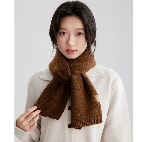 Damen Winter Warm Strickschal Einiges Wollmischung Lange Schal Minimalistisch Mode Pendeln Nackenschutz Wrap