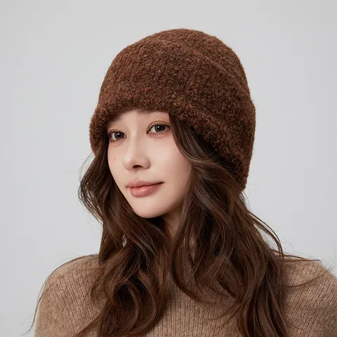 Minimalistisch Einzelfarbig Wollmischung Strickmütze Für Damen Und Herren Warm Winter Beanie Elastisch Dehnbar Outdoor Lässige Mütze