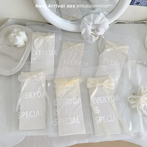 Süße Lolita Ballet-Stil Slouch-Socken Für Damen Ultradünn Transparent Netzgewebe Nylon Wadenlang Socken Mit Schleife