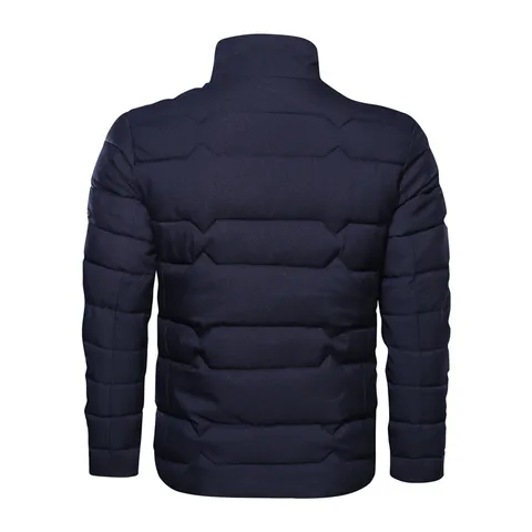 Giacca da Uomo Tinta Unita Collo Rialzato Piumino Foderato in Pile Caldo Cappotto Invernale Zip Intera Abbigliamento per Uomini Adolescenti