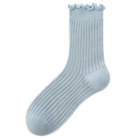 Kinder Süßigkeiten Farbe Mesh Socken Süße Krausen Lettuce Edge Wadenhohe Socken Atmungsaktive Baumwollsocken für Mädchen