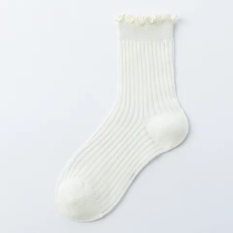 Kinder Süßigkeiten Farbe Mesh Socken Süße Krausen Lettuce Edge Wadenhohe Socken Atmungsaktive Baumwollsocken für Mädchen