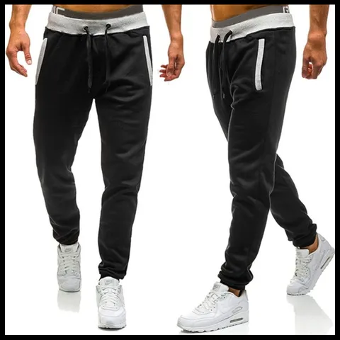 Men's Casual Jogger Pants Slim Fit Non-Iron Polyester Sweatpants With Drawstring Elastic Waist For Men Daily Sports Outdoor Wear