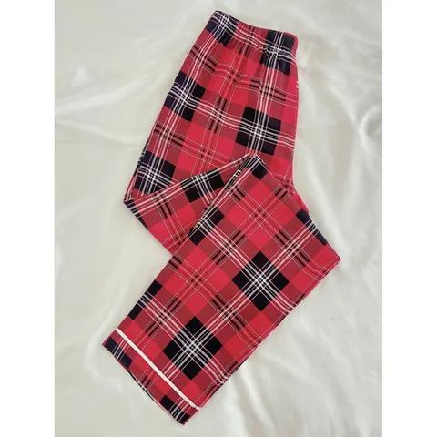 Women Casual Plaid Viscose Long Lounge Pants Loose Fit Comfortable Sleepwear Soft Pajama Bottoms For Home