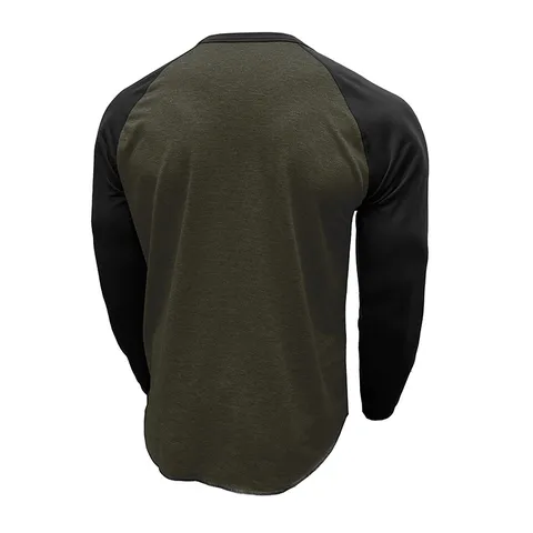 Herren Lässiges Rundhals Langarm Sweatshirt Lose Passform Baumwollmischung Farbe Block Pullover