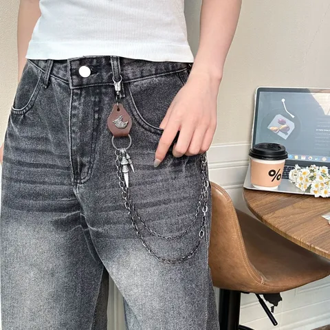 Punk Hip Hop Doppellagige Legierung Metall Hosenkette Mit Adlerklaue Anhänger Vintage Streetwear Accessoires Für Damen