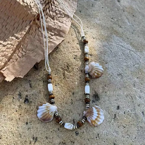 Bohemian Muschel Perlen Taillenkette Damen Strandurlaub Geflochtenes Seil Gürtel Nische Retro Vielseitiges Taillenzubehör