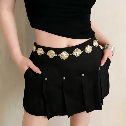 Böhmische Vintage Metall Muschel Taillenkette Für Damen Mode Körperschmuck Taillengürtel Strand Party Dekorative Accessoires